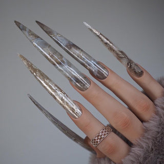 Basic Nail Tips for Aleana Practice Hands and Fingers: Extra Long Stiletto Nail Tips