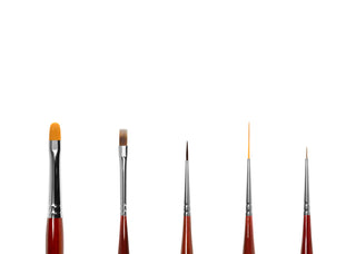 Set of 5 Essential Professional Nail Brushes for Nail Art