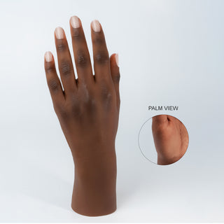 Realistic silicone practice hand for nail artists, durable and true-to-life feel