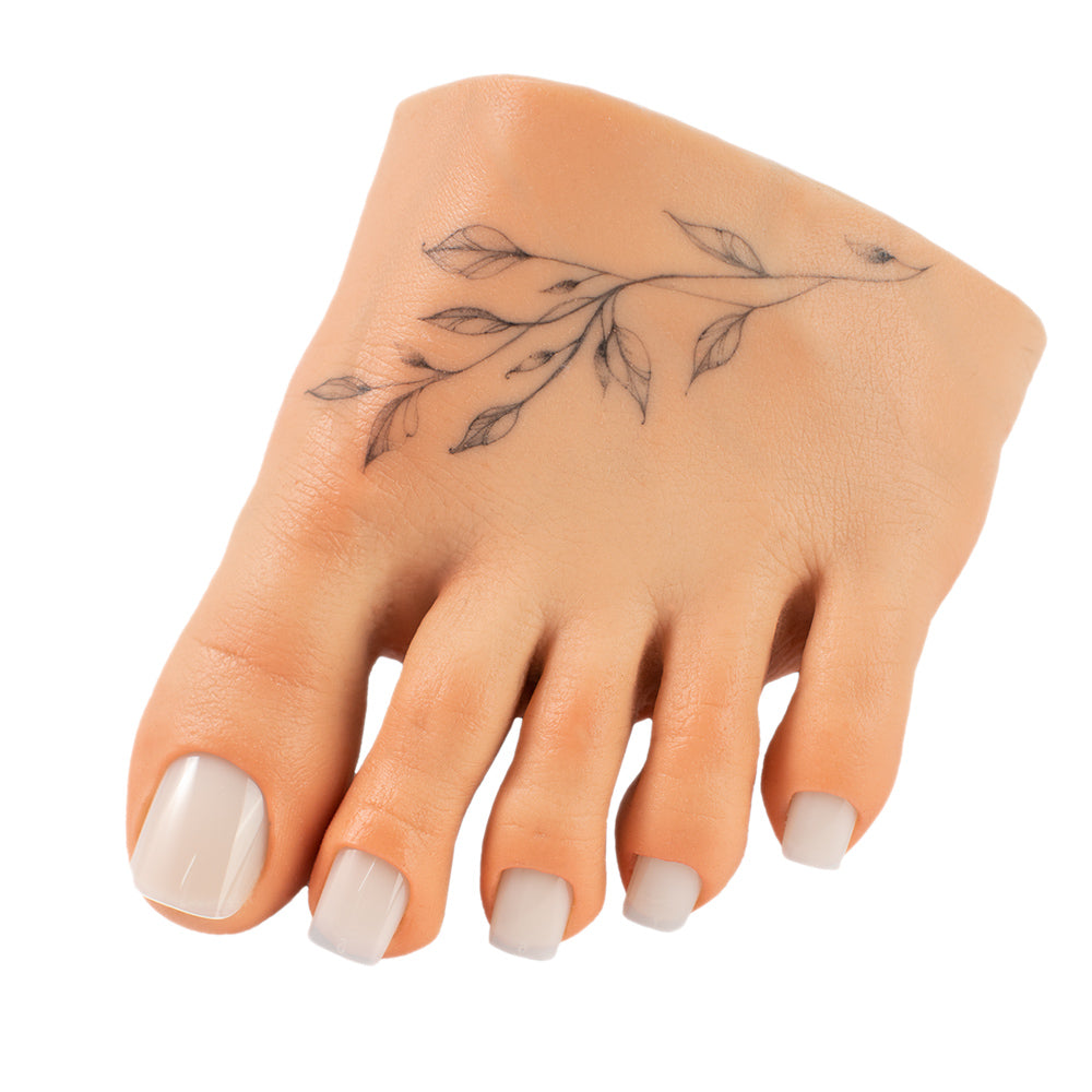 Magnetic Tattooed Practice LifeLike Half Foot "Floral Graphic"